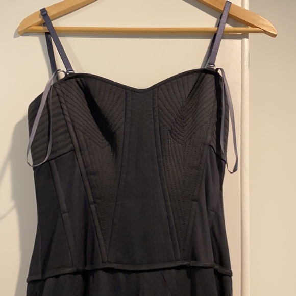 BCBG Corset Top, Tulle Gown, Navy Blue - Picture 2 of 10